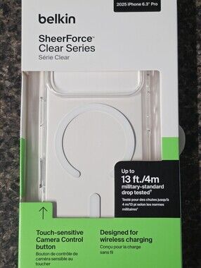 belkin SheerForce Clear Series Transparent Case with White MagSafe Ring